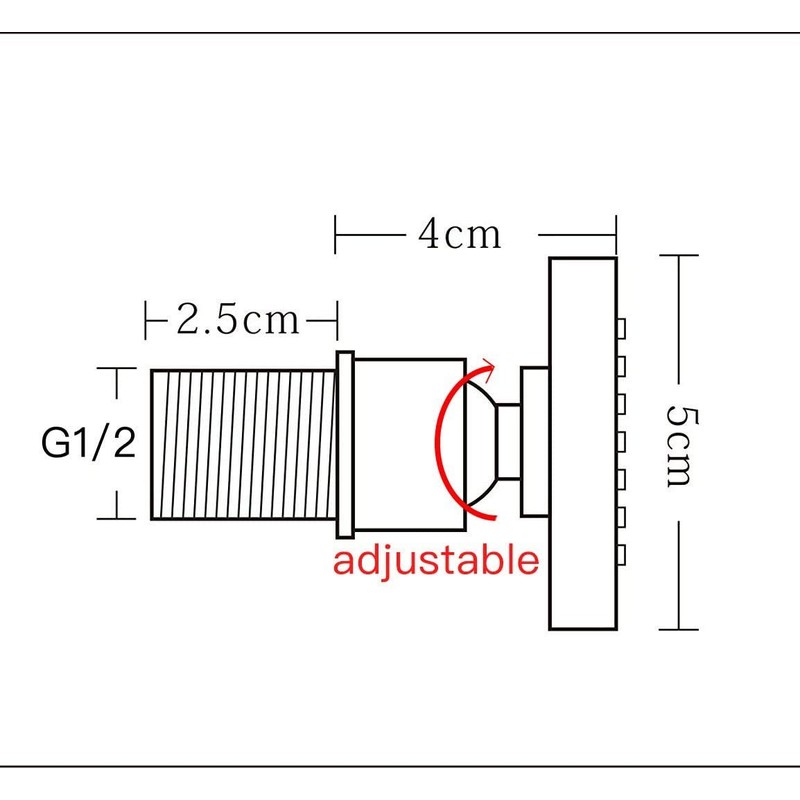 Solid Brass Body Spray Shower Jet - Round Massage Side