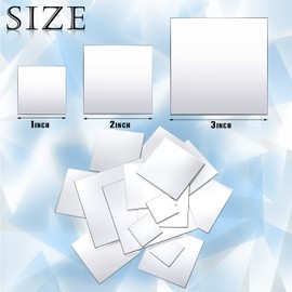 50 Pieces Mini Size Square Mirror Adhesive Small Square Mirror Craft Mirror Tiles for Crafts and DIY Projects Supplies Home Decoration (1 x 1/2 x 2/3 x 3 Inch)