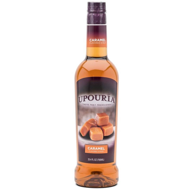 Upouria Caramel Coffee Syrup Flavoring, 100% Vegan, Gluten-Free, Kosher, 750ml