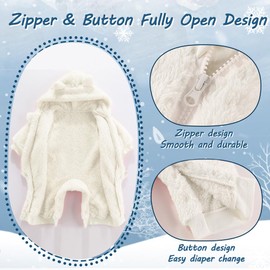 AiWMGL Newborn Baby Bear Outfit Suit 6-9 Months Girls Boys Fleece Jumpsuit Romper Hooded Winter Snowsuit Clothes