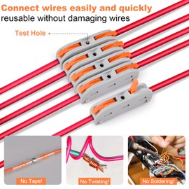 Jewan 33 Stck Kabelverbinder lsterklemmen, SPL-1 kabelklemmen Elektro Elektrische Anschlussbl?cke Verbindungsklemmen Klemme mit Bet?tigungshebel Frei kombiniert Werden SPL2-5 Feste Flexible Kabel