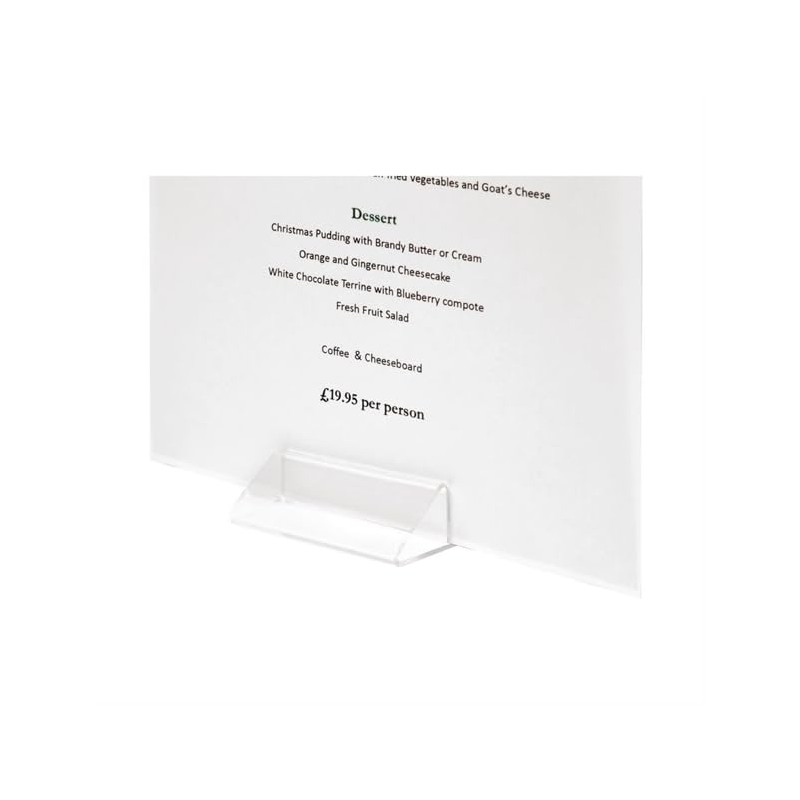 CateringBase Ltd Clear Acrylic Menu Holders, Table Top Sign Display