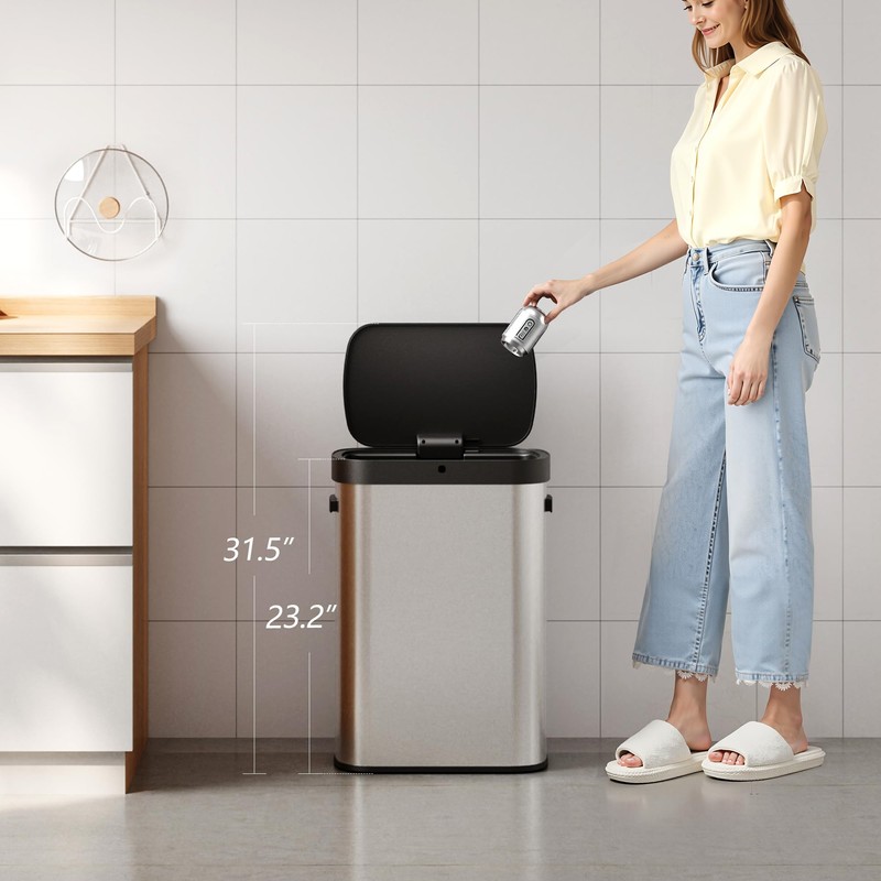 WLIVE 13 Gallon Trash Can, 50 Liter Large Capacity Motion