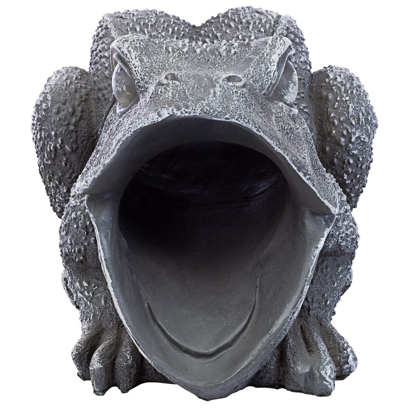 Design Toscano QM7512081 Garden Frog Decorative Object, Grey Stone