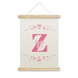 Huastatewolf Pink Bow Initial Poster Hanger Frame, Cute Z Monogram Letters Themed Wall Decorations For Bedroom College Dorm, Supplies Gifts For Girls Women Room, 11.8x16 Inch, 26