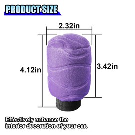 Car Gear Shift Knob Cover, Universal Automotive Gear Lever Handle Protector Cover, Vehicle Stick Shifter Cover Car Interior Decoration Accessories for Most Cars, SUVs, Trucks (Purple)
