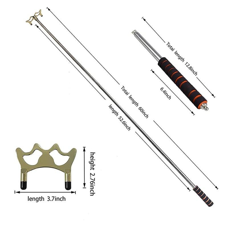 AngelReally Retractable Billiards Cue Stick Bridge with Brass Bridge Head,