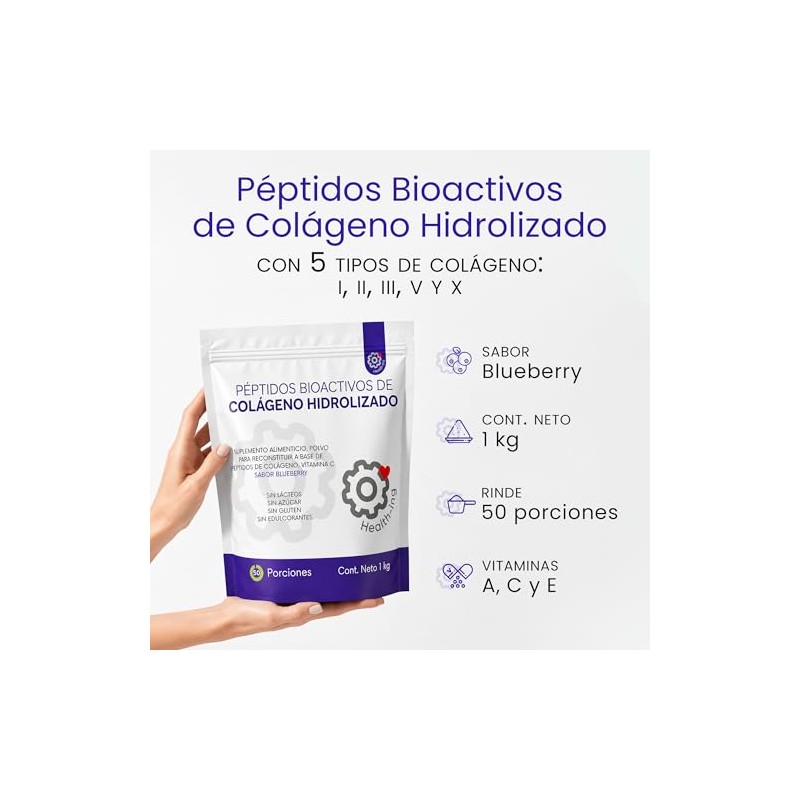 Health Ing Péptidos Colágeno Hidrolizado Tipo Iii Polvo Proteína Pura