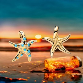 Yuscorai Sparkling Starfish Charm for Bracelets and Necklaces Birthdays Jewelry Women's Bead Charms Valentine's Day and Graduation Charms