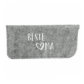 NeLi Glasses Case – Best Grandma – Felt Gift Idea, lightgrey