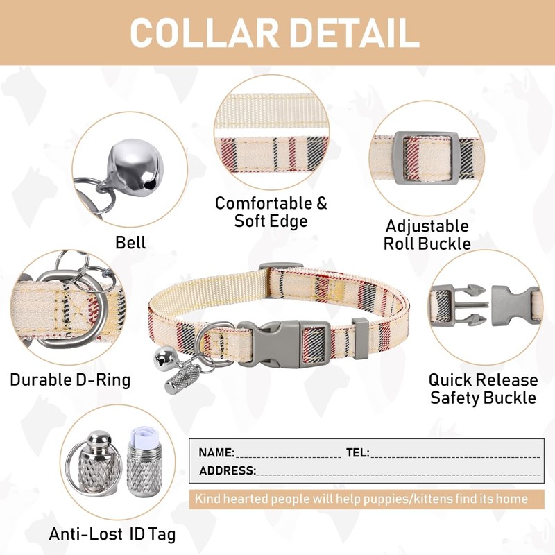 GAMUDA Small Dog Harness Collar and Leash Set, Step in