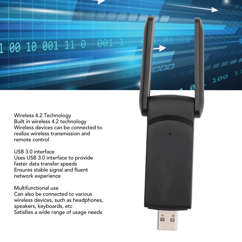 USB Wireless Network Adapter Professional 1300Mbps High Speed Network BT4.2
