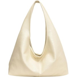 JOLILUNA Burgundy Purse Large Tote Bags for Women Slouchy Hobo Bag Leather Hobo Bags for Women, White