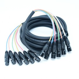 Arklove 30ft Snake Cables Audio Balanced Patch XLR to XLR 6 Channel Connector Digital Splitter Microphones Stage & Studio Recording Studio Equipment Profesional Cable