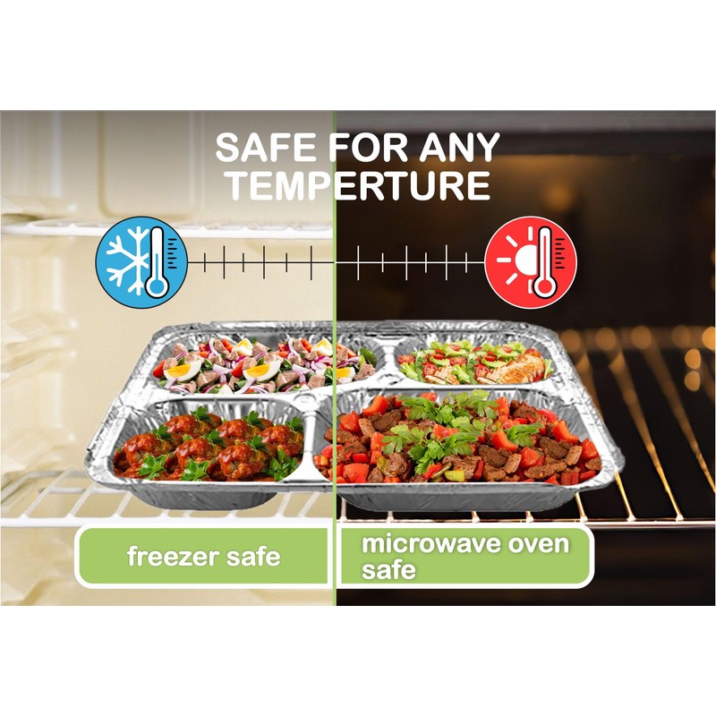 M1SS 50 Aluminium Foil Trays with Lids Silver Foil Food