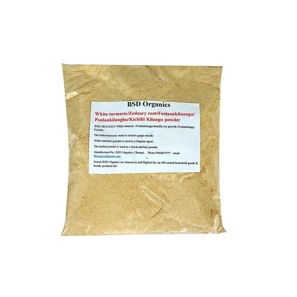 BSD Organics White Turmeric/Zedoary Root/Foolaankilaangu/Poolankilangu/Kichilli Kilangu Powder, 250 g