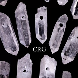 7 Crystal Quartz Drilled Points (10 Pieces) Size 1 to 1.75 Inches Drilled Crystal