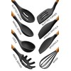 Country Kitchen Non Stick Silicone Utensil Set with Rounded Wood