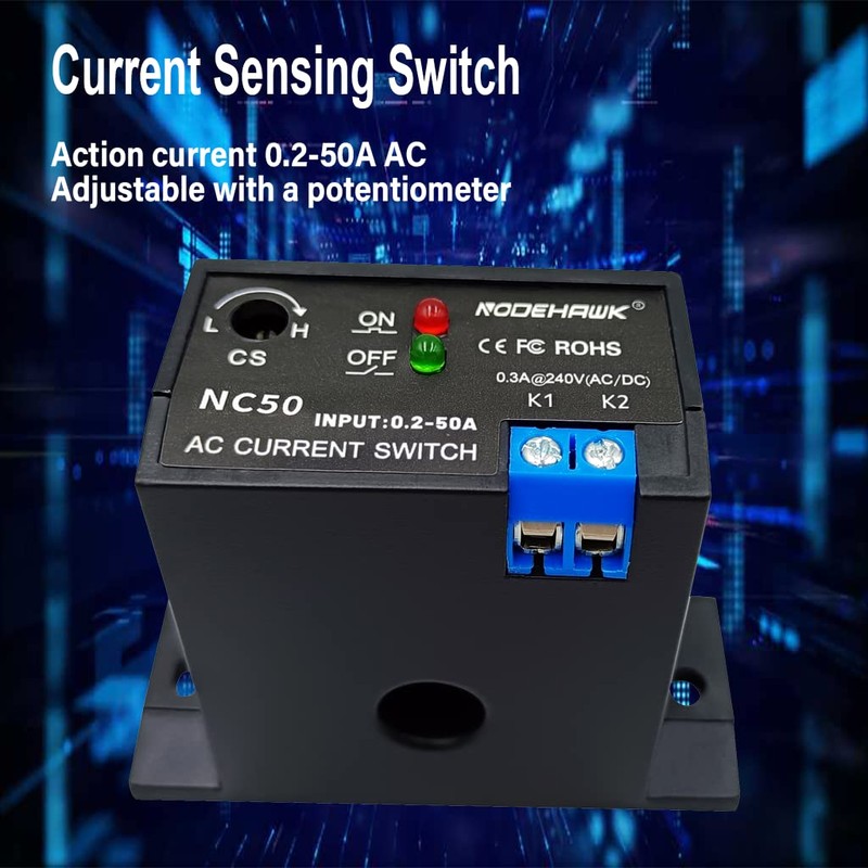 Current Sensing Relay AC Current Sensing Switch 0-50A Normally Closed