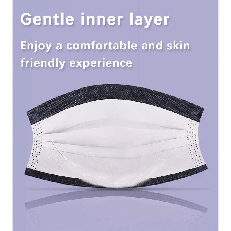 50 Pack Black Disposable Face Masks for Adults - Cute