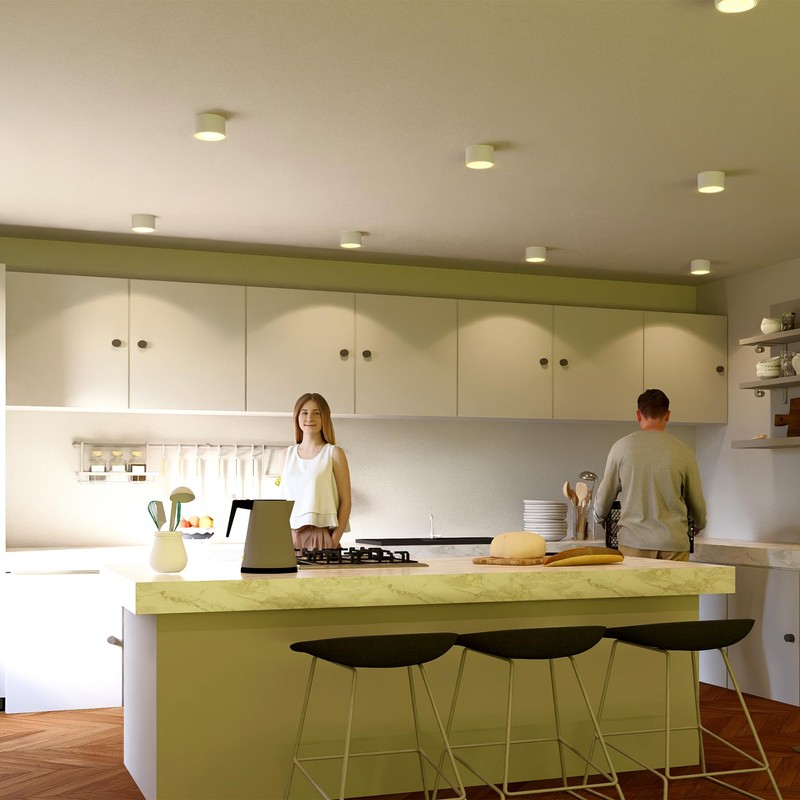 SSC-LUXon CELI-X LED Surface-Mounted Spotlight, Flat, Dimmable, Large Light Area,