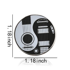 Guitar Lapel Pins for Men Electric Guitar Accessories Music Button Pins for Bags Backpacks Decorations Guitar Lover Gifts for Men Aesthetic Yin Yang Brooch Pins Cool Music Lovers Gifts for Men