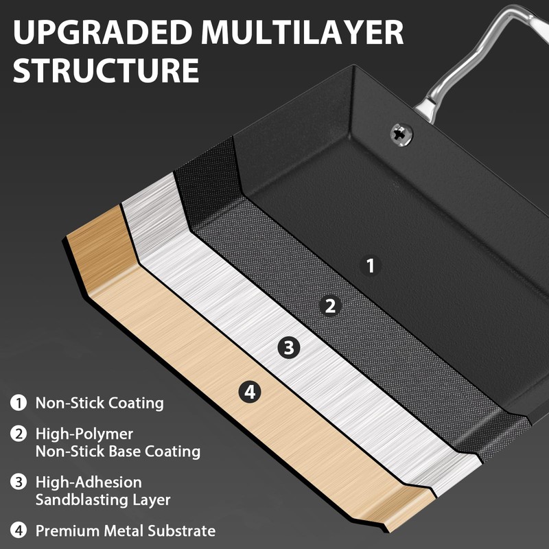 Utheer Upgraded Nonstick Cast Iron Griddle for Gas Grill, 26.7