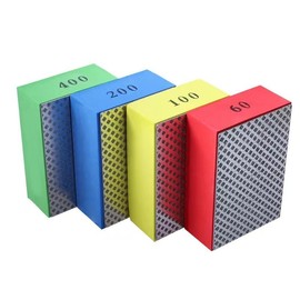 4pcs Diamond Hand Polishing Pads, Diamond Sanding Pads for Hand Sanding Ceramics Glass Concrete Tile Marble Granite, 60#,100#,200#,400# 4 Pack Grid Sharp Sanding Block Kit