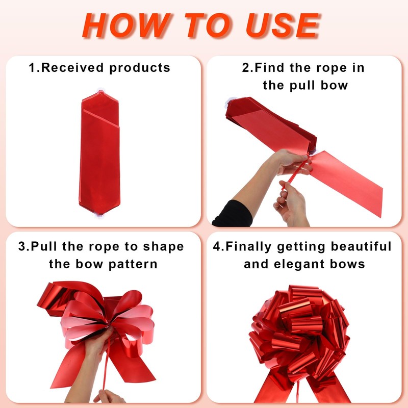 sourcing map 10pcs 5 Inch Large Pull Bow Big Gift