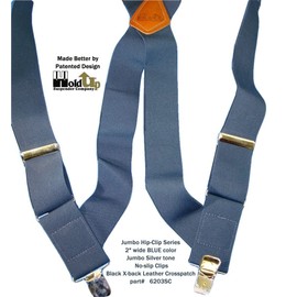 Holdup Hip-clip 2" de ancho estilo camión suspensiones con patentado antideslizante clips, Azul, Large,one size