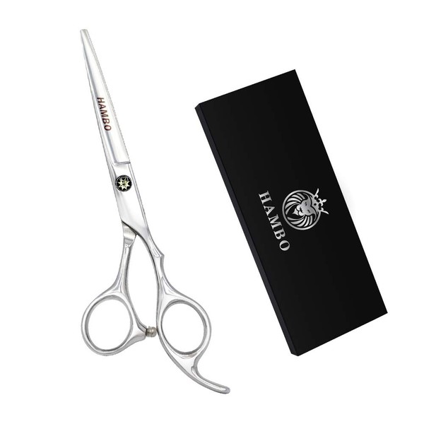 Professional Sharp Flat Barber Razor Edge Hair Cutting Shears 6 inch Silver Hairdressing Tools Home Use Salon Scissors