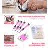 URASISTO Pink Household Tool Set with 3.6V USB Electric Screwdriver,