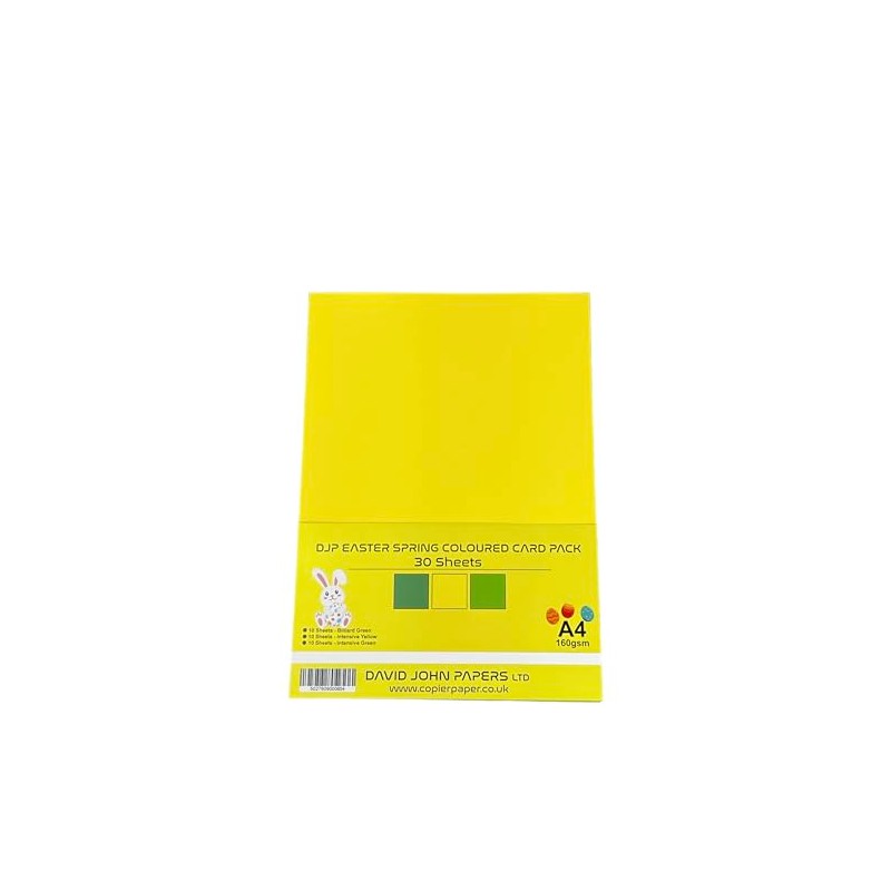DJP Assorted Yellow & Green Coloured A4 160 GSM Card