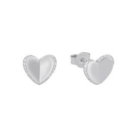 s.Oliver 925 Sterling Silver Stud Earrings for Women, Earrings, Heart, Comes in Jewellery Gift Box, Sterling Silver, Created Cubic Zirconia
