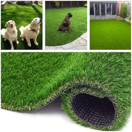 Homietina 1.38in Realistic Artificial Grass Turf 5FTX13FT, Pro Thick Synthetic Fake Grass Mat for Dog Outdoor Indoor Garden Landscape Balcony - Faux Grass Rug Lawn Carpet, Customized Available