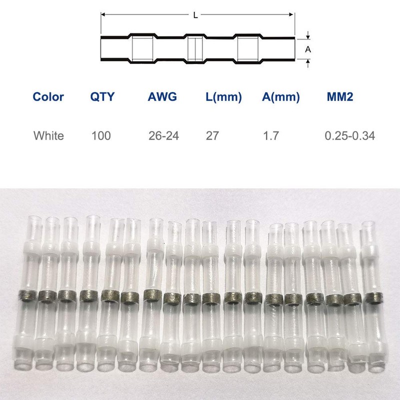 100pcs Solder Seal Wire Connectors | for Small Gauge &