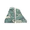AMOYSTONE Heavy Sturdy Bookends | Natural Green Mica Stone 6-8LBS
