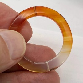 Unbranded Carnelian Agate Picture Frame Bead | 37x3.5mm | Orange | 23mm opening |