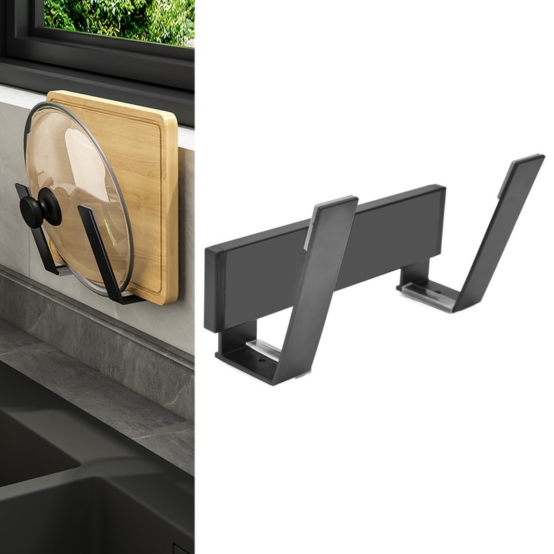 Pot Lid Holder Slidable Wall Mount Chopping Board Storage Rack