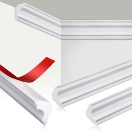 5 Pcs Peel and Stick Ceiling Crown Molding Trim Total 16.4 ft Length 2" Wide Self-Adhesive Crown Molding Polystyrene Foam Ceiling Trim for DIY Wall Home Hotel Indoor Corner Craft Decor