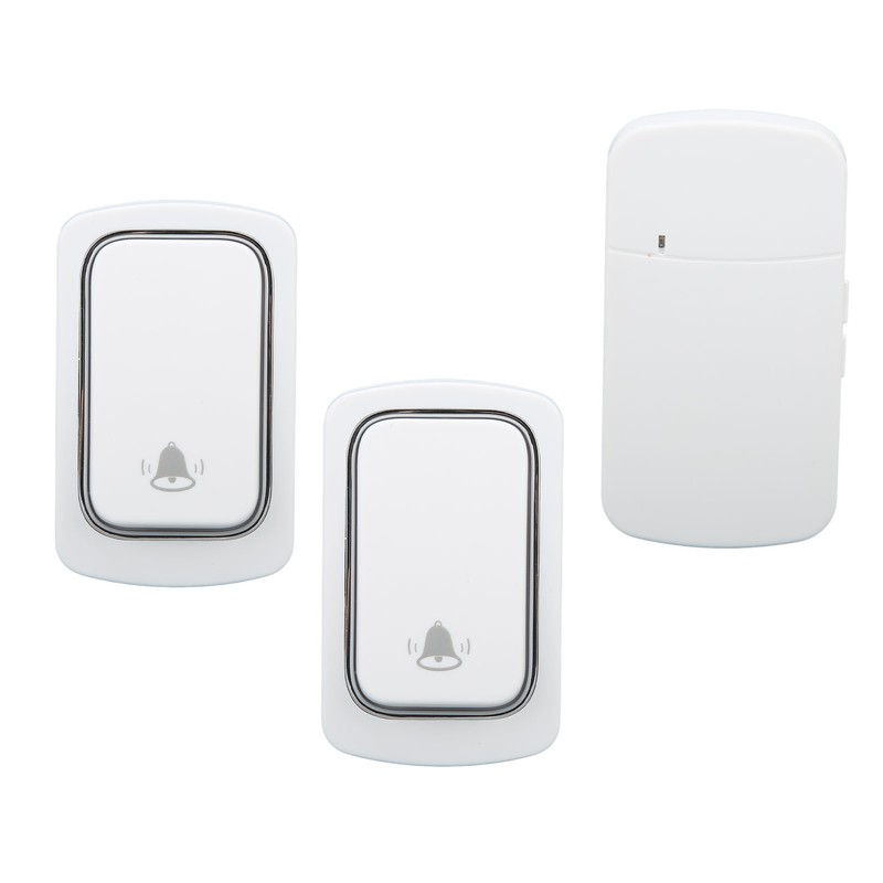 Self Powered Doorbell Set 2 Transmitter Long Range 38 Ringtones