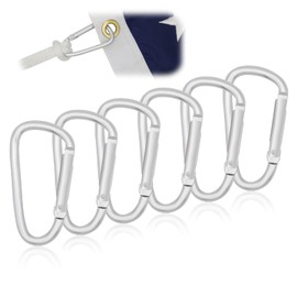 CQ Garden Flag Snap Hooks, Large Size Aluminum Metal Flag Snaps Clips for Flagpole Ropes, Indoor and Outdoor Use (6-Pack, Silver)