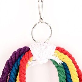 Chew Toy for Parrot Budgies Colorful Cotton Rope Hanging Toy Parrot Toy for Parakeet Cockatiel Macaw