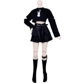 EVA BJD Fashion Doll Set for 1/3 BJD Dolls Ball Jointed SD Dolls 22in - 24in 60cm (Black - 01)