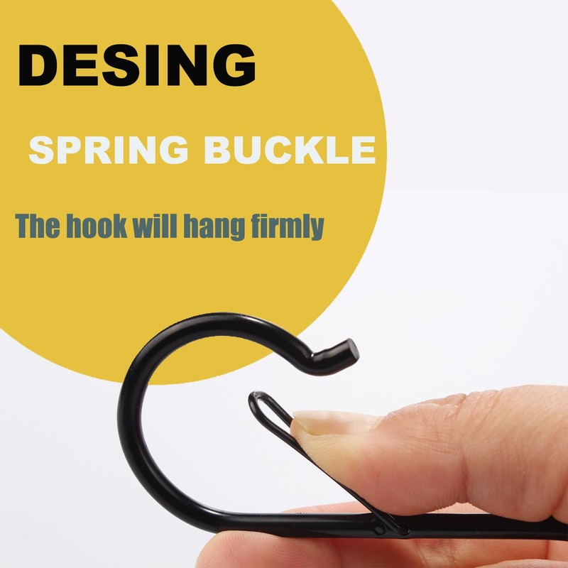 Aieve 10-Pack S Hooks with Safety Buckle, 3.5 inch Heavy