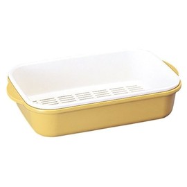 Sanko Plastic Colander K-6 Square Yellow