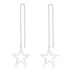 925 Sterling Silver Threader Earrings with Glass Beads Star Flower