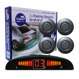 Dolphin Automotive DPS450 Reverse Parking Sensors In 32 Colours 4 Ultrasonic Radar Sensors Kit Audio & Display Alert System - Storm Grey