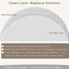 4+40 Nail Dust Collector Filter Replacement Kit – Compatible with Melody Susie HPro & SProR, 4 HEPA Filters + 40 Washable Pre-Filters, 99%+ Fine Dust Filtration