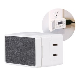 UltraPro 24hr Digital Bar Outlet Timer, 1-Polarized Timer Outlet, 2 Programmable Cycles Plug Timer, Cloth Override Cover, Light Timer Indoor, Lamp Timer, Electrical Outlet Timer, White, 1 Pack, 49790